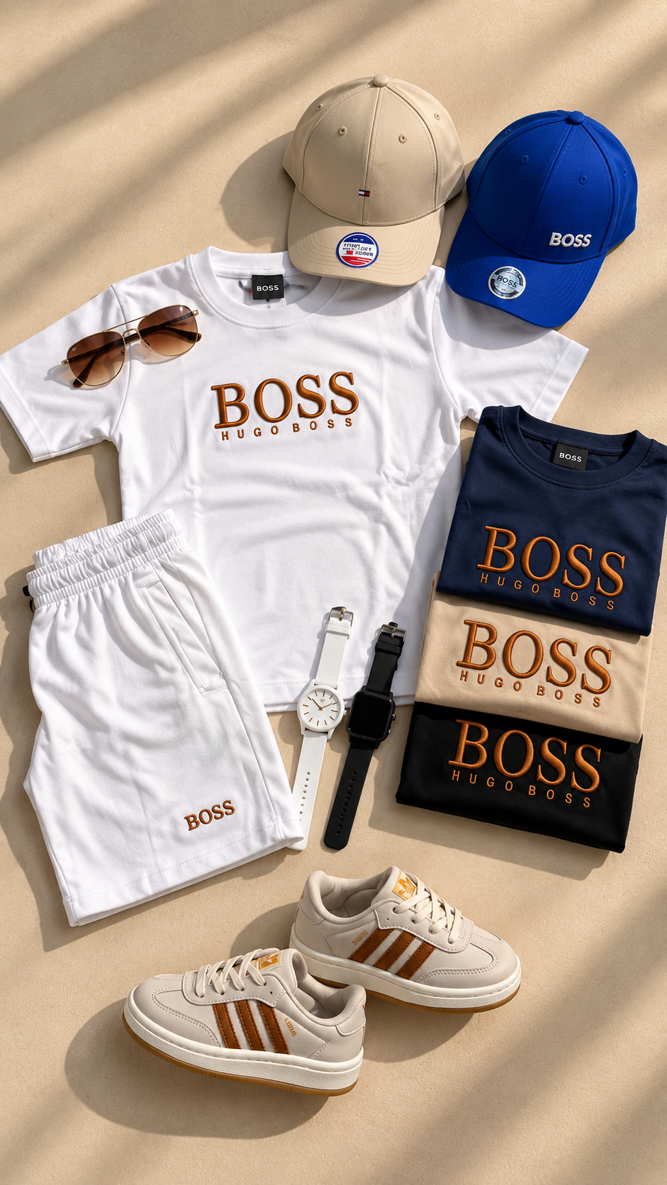 Conjunto suedine com bordado em relevo - Boss