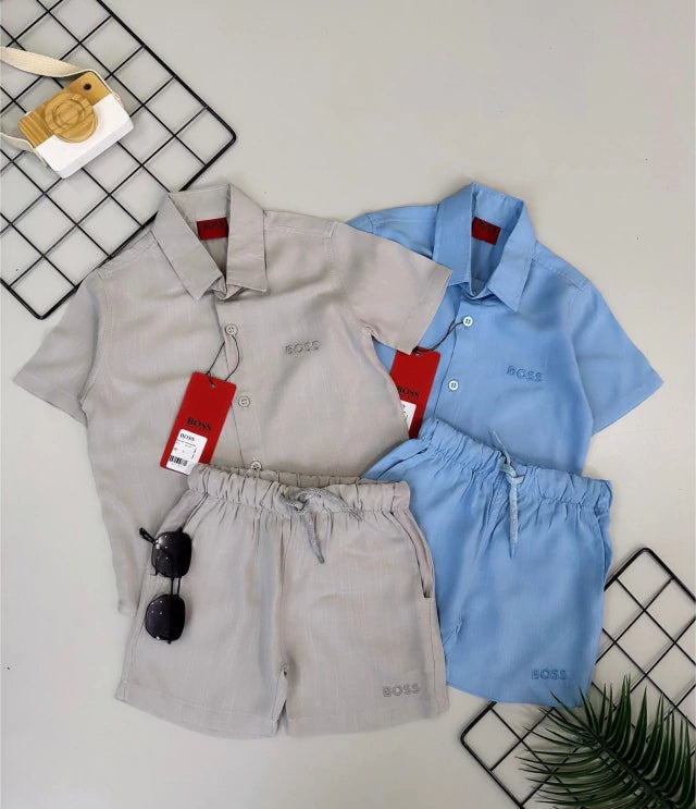 Conjunto mauricinho viscolinho com detalhe bordado - Boss