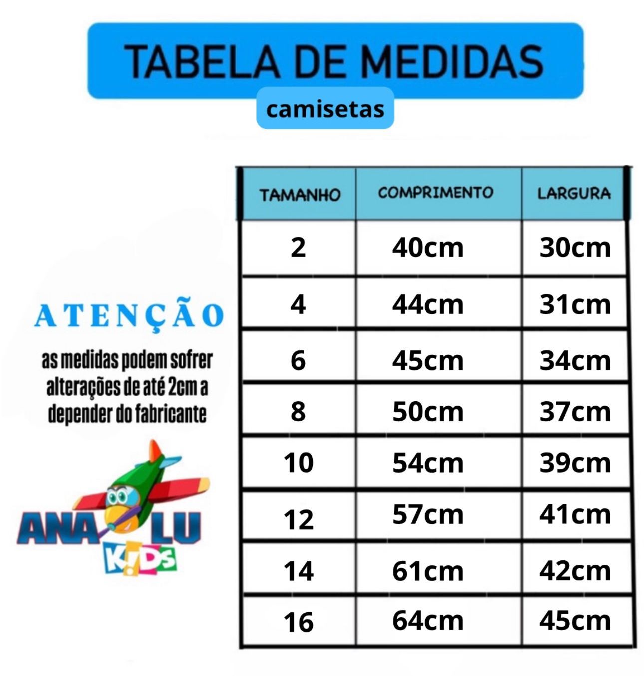 Tabela de medidas (clique e confira)