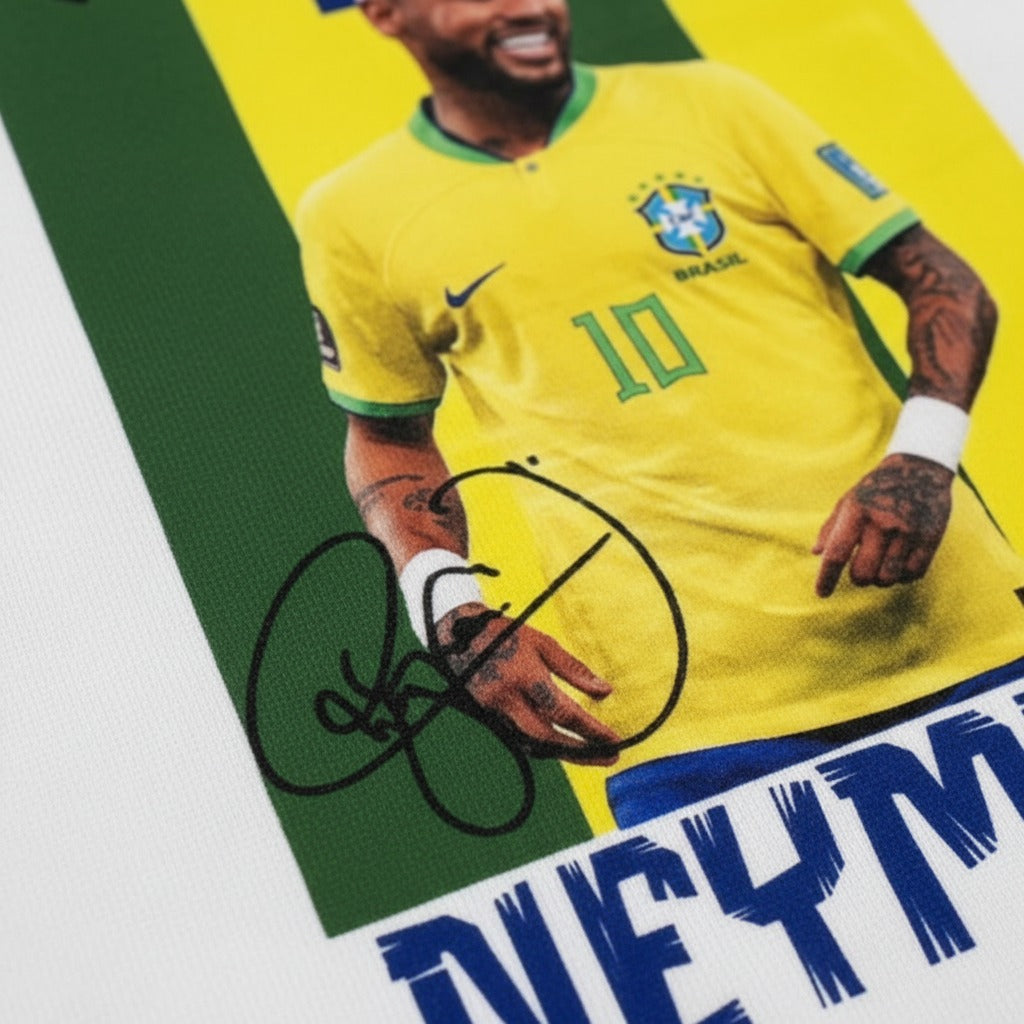Camiseta suedine bordada na frente e estampada nas costas - Neymar