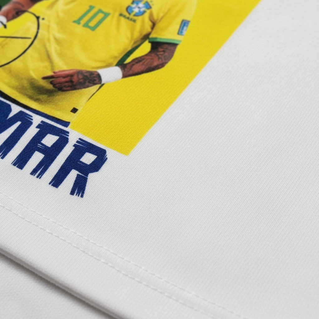 Camiseta suedine bordada na frente e estampada nas costas - Neymar