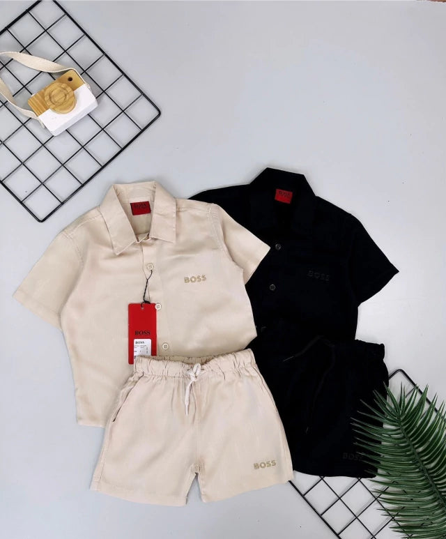 Conjunto mauricinho viscolinho com detalhe bordado - Boss