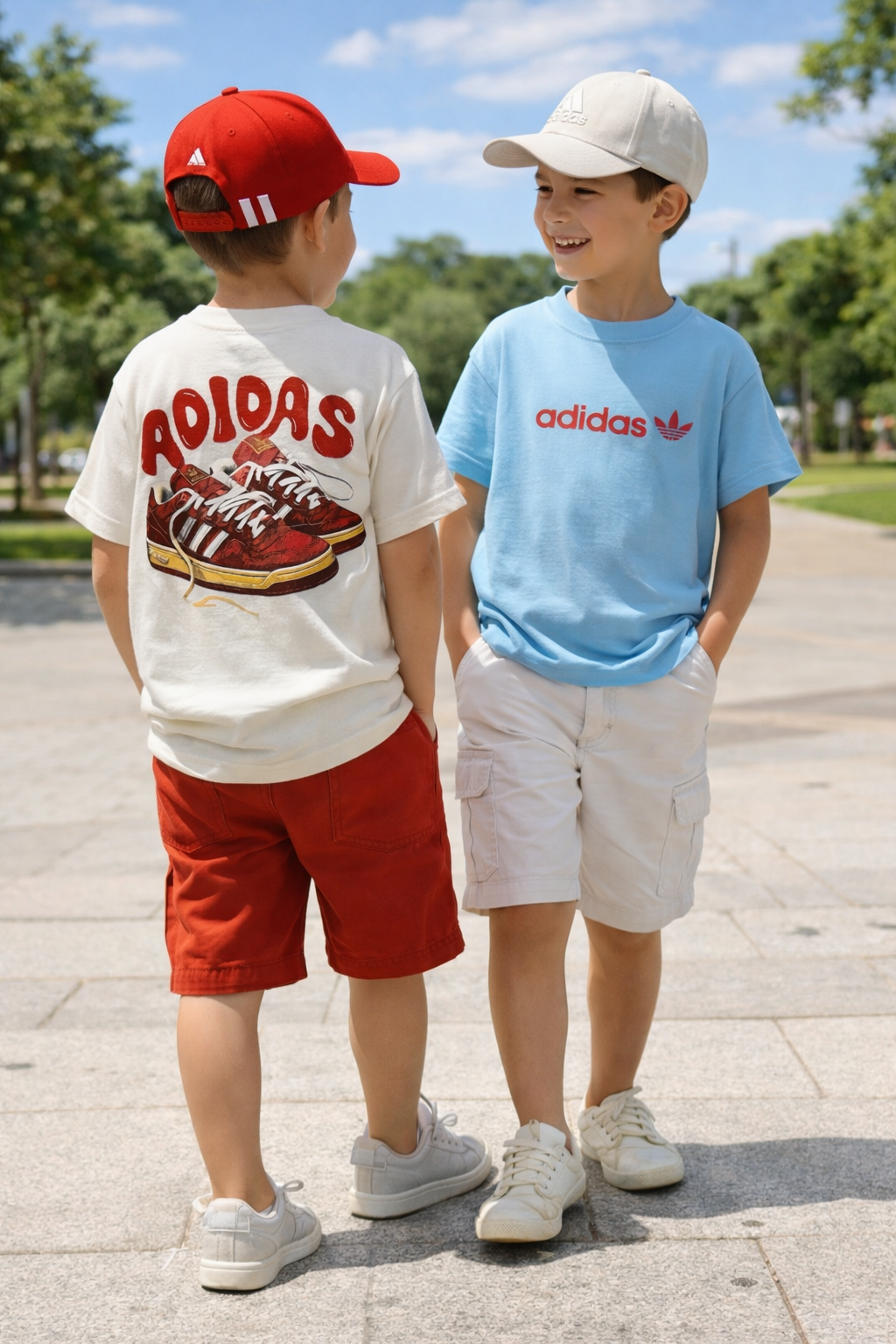 Camiseta suedine bordada na frente e estampada nas costas - Adidas