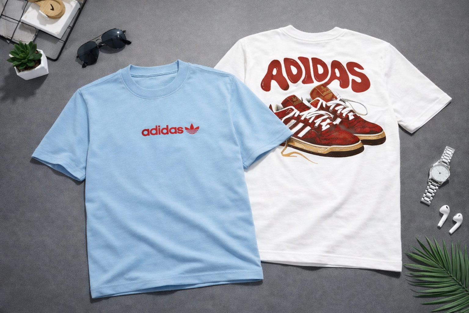 Camiseta suedine bordada na frente e estampada nas costas - Adidas