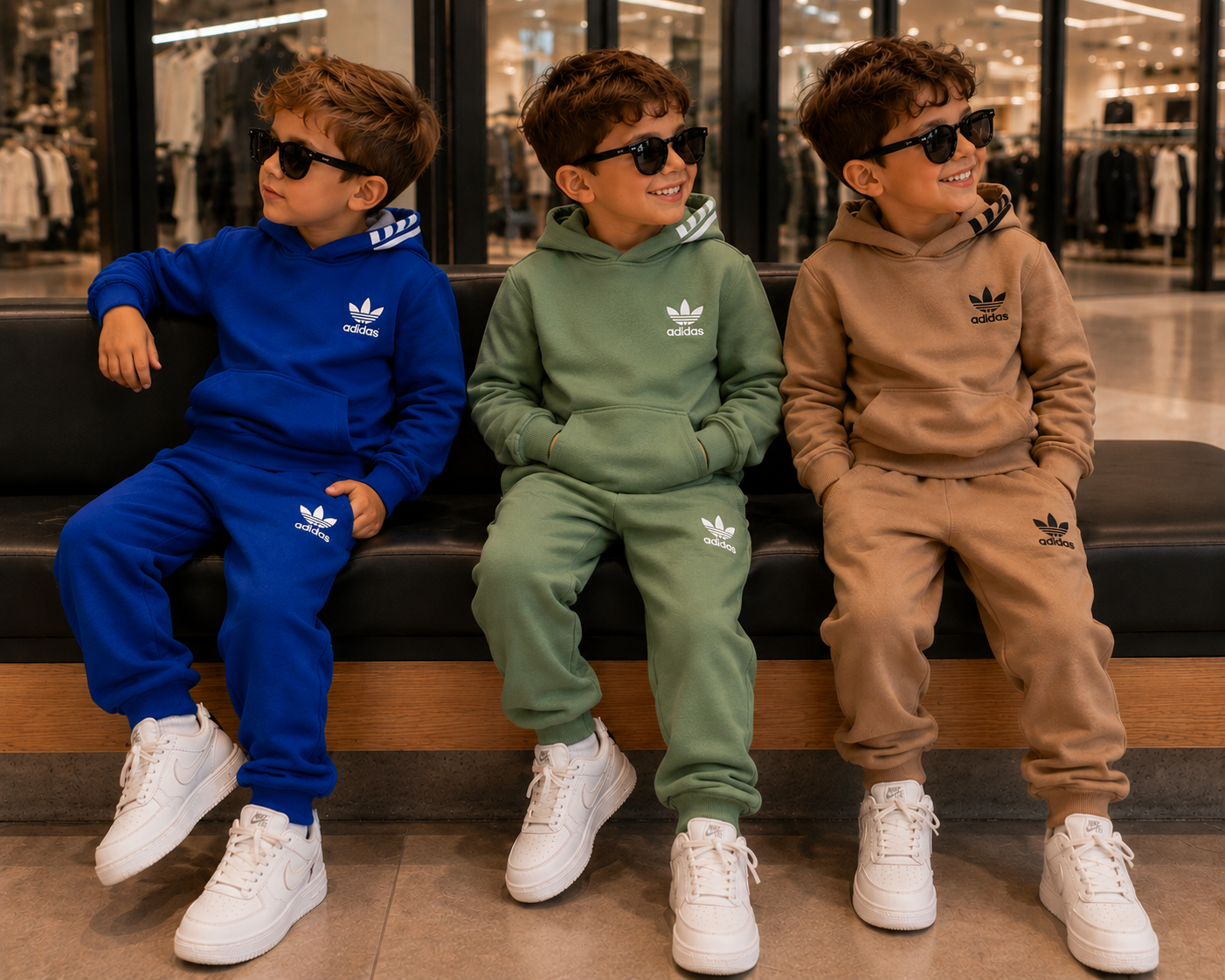 Conjunto de moletom 3 cabos com detalhes bordados - Adidas