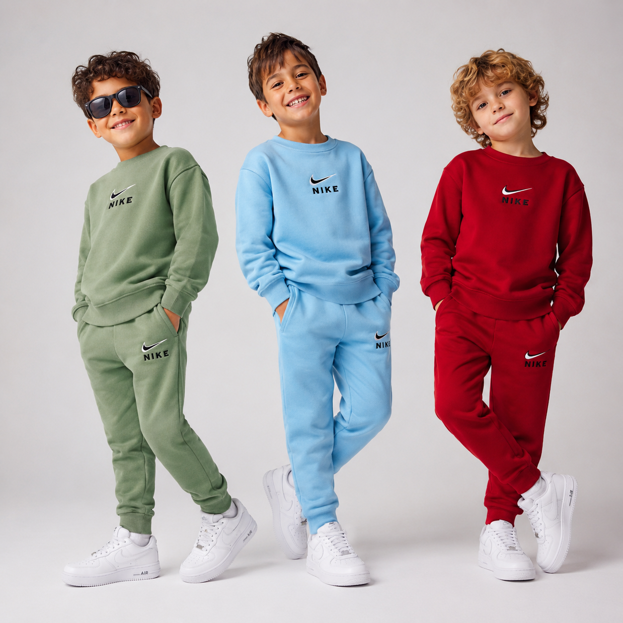 Conjunto de moletom 3 cabos gola careca com detalhes bordados - Nike