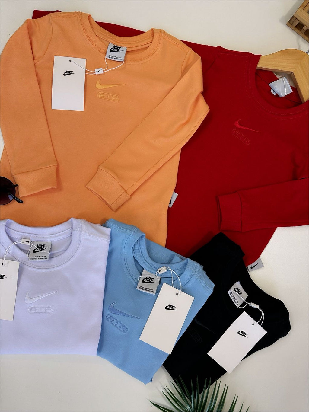 Camiseta manga longa bordada de algodão com elastano - Nike