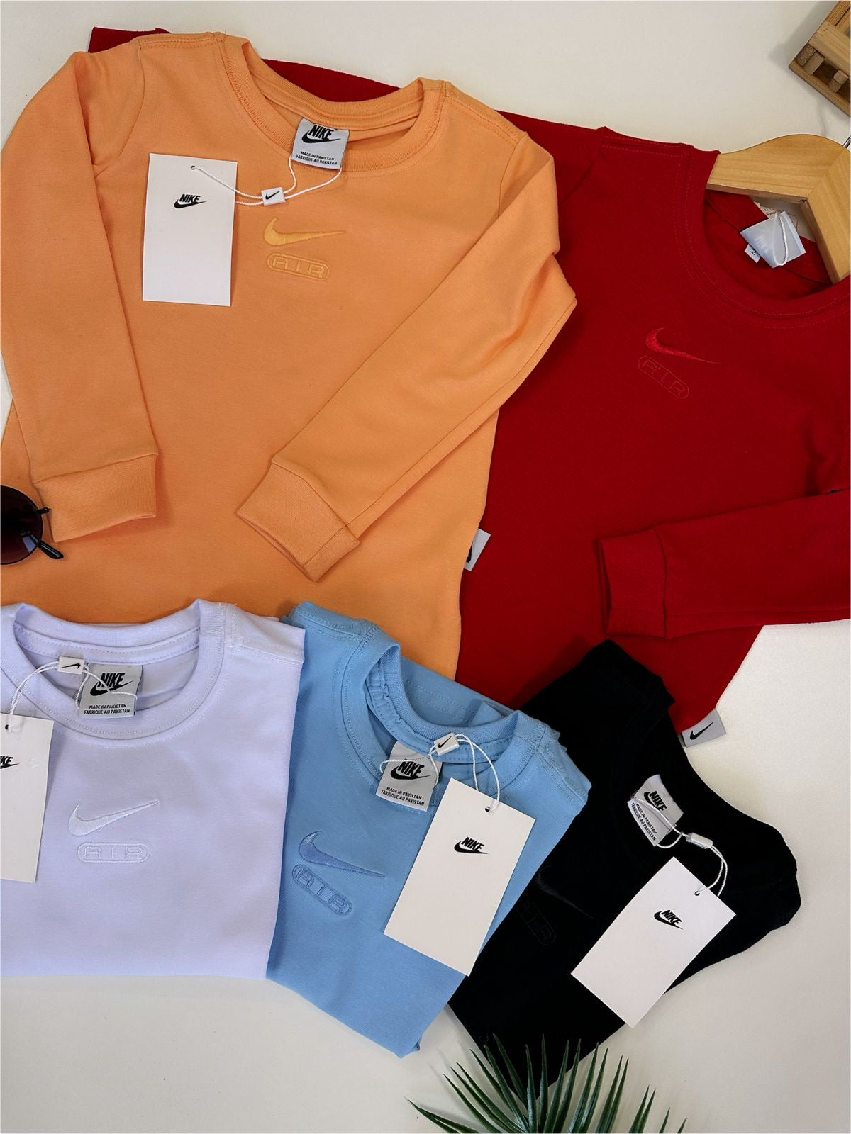 Camiseta manga longa bordada de algodão com elastano - Nike