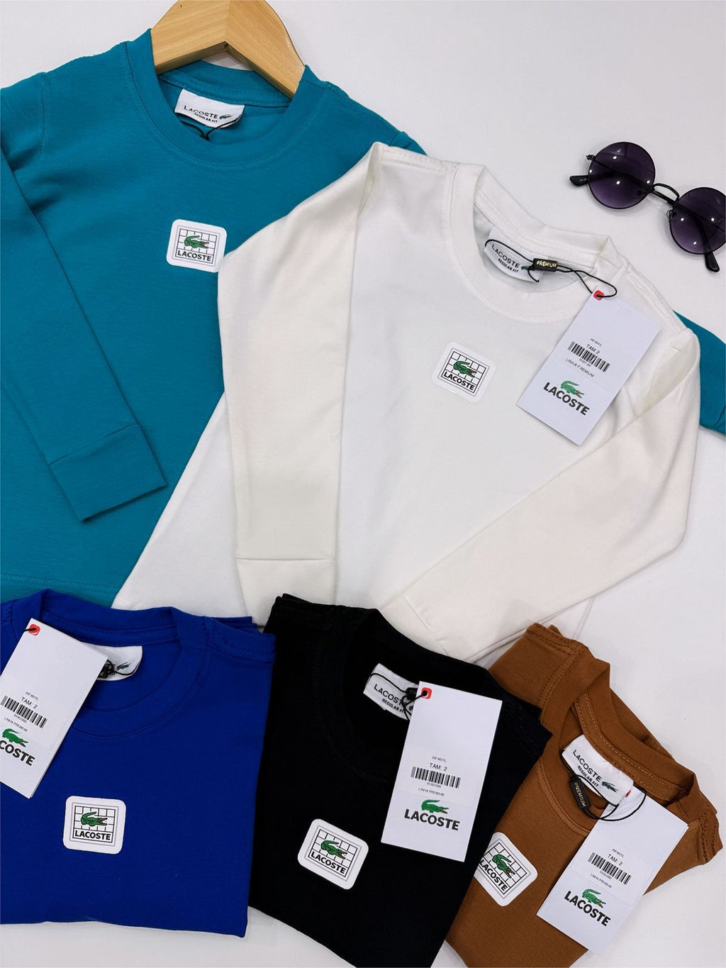 Camiseta manga longa algodão com elastano bordada - Lacoste
