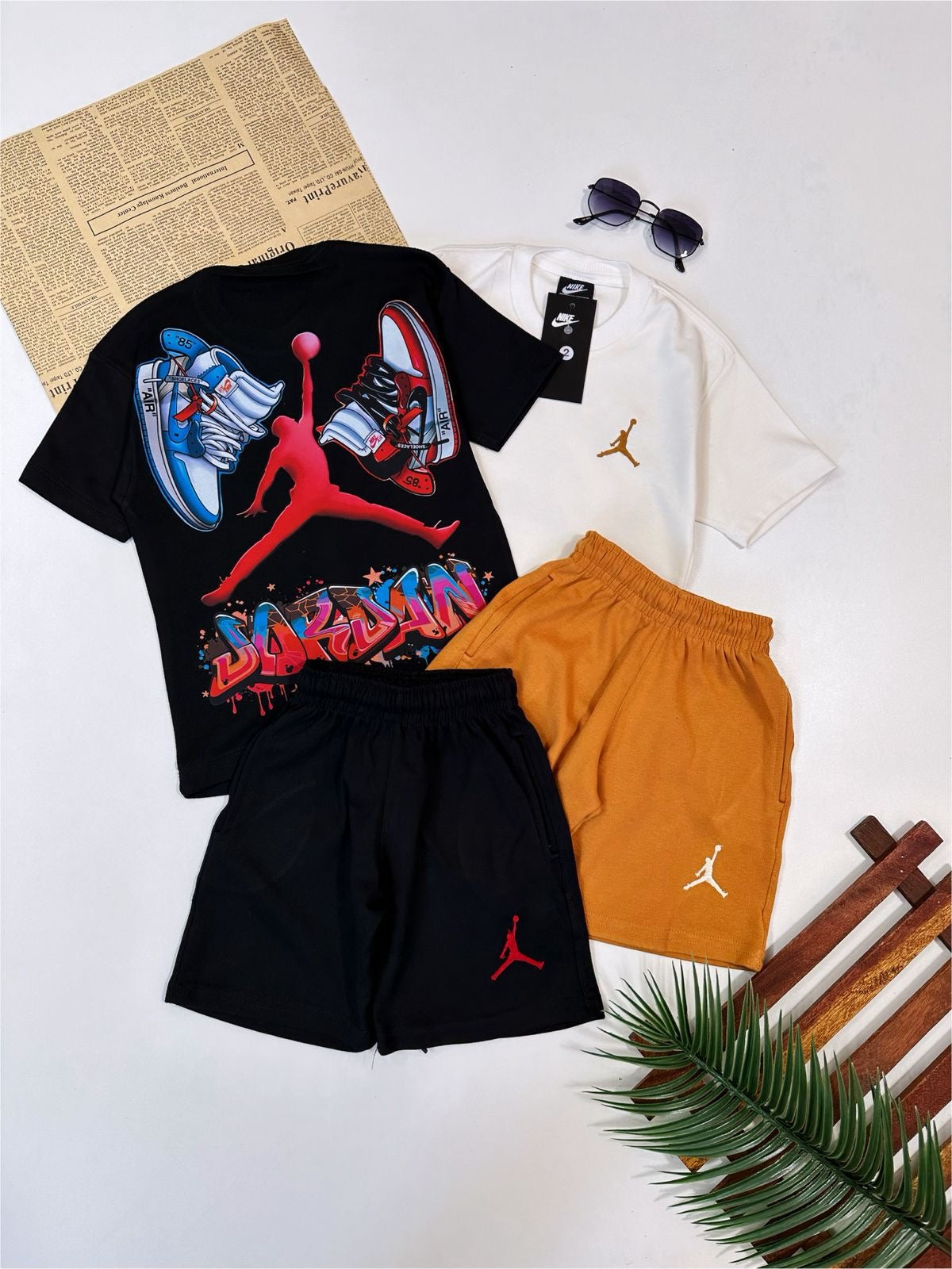 Conjunto suedine bordado na frente e estampado nas costas - Jordan