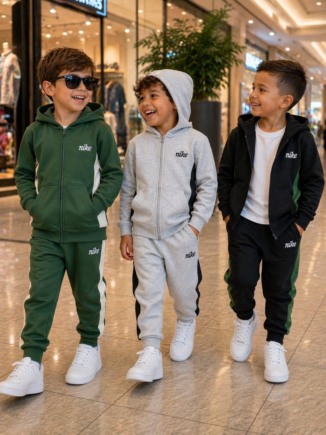 Conjunto de moletom três cabos bordado com zíper - Nike