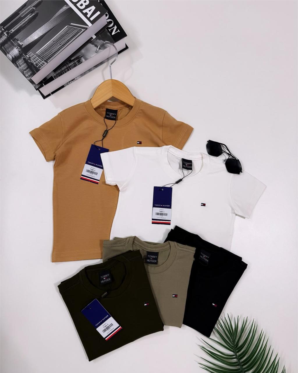 Camiseta algodão com elastano bordada - Tommy
