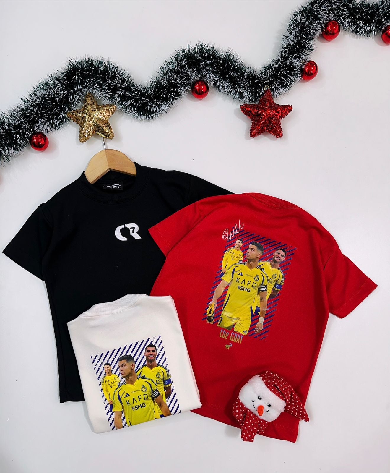 Camiseta suedine bordada na frente e estampada nas costas - CR7