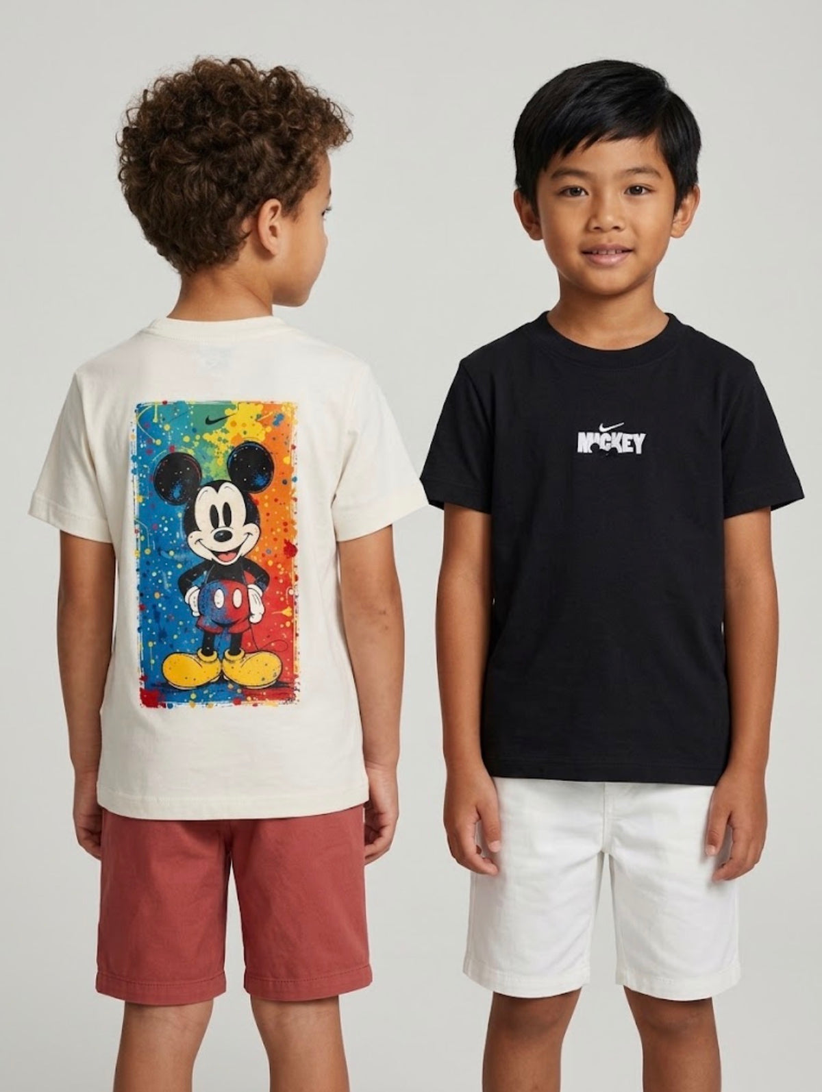Camiseta suedine bordada na frente e estampada nas costas - Nike x Mickey