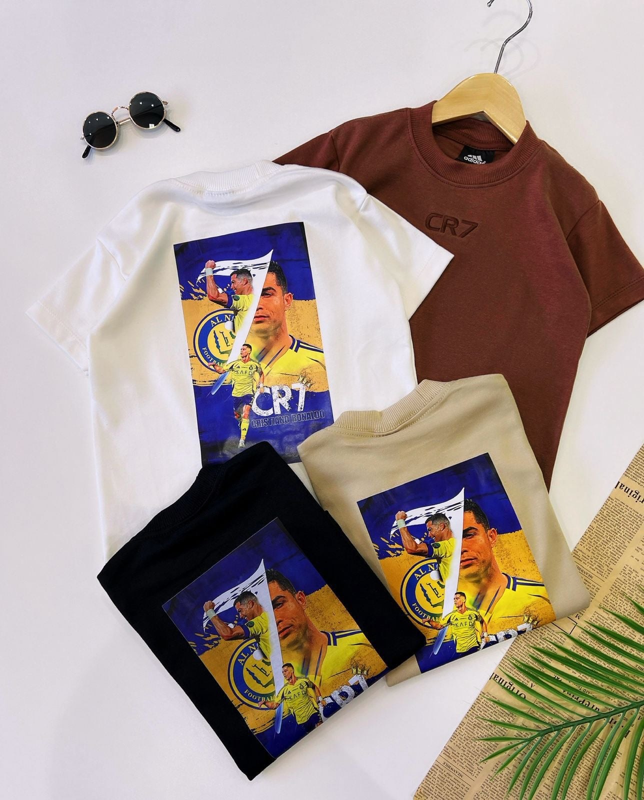 Camiseta suedine bordada na frente e estampada nas costas - CR7