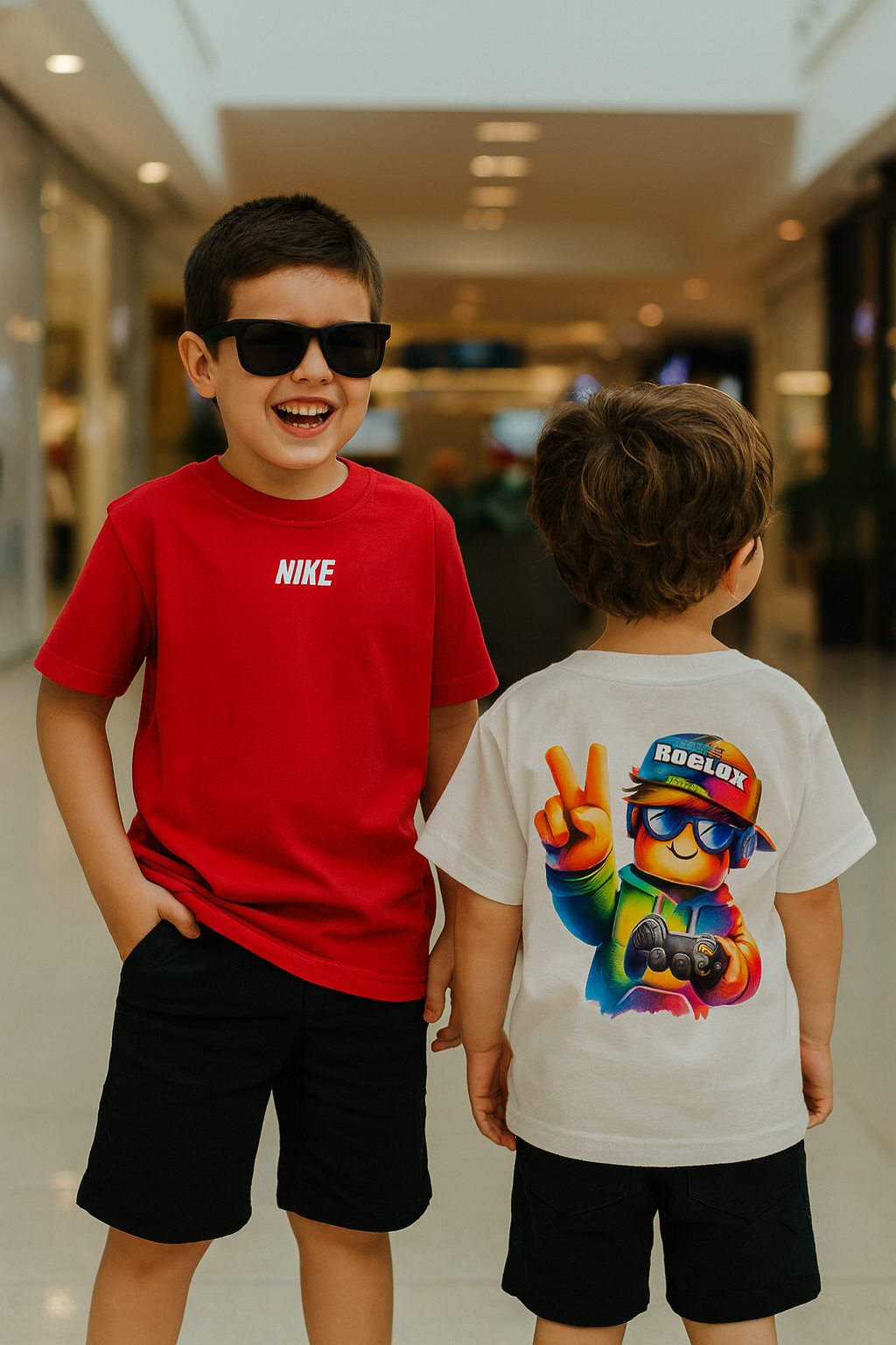 Camiseta suedine bordada na frente e estampada nas costas - Nike x Roblox