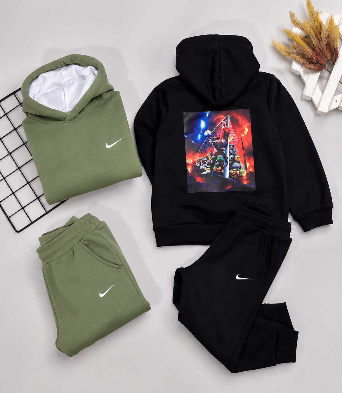 Conjunto de moletom 3 cabos bordado na frente e estampado nas costas - Nike x CR7