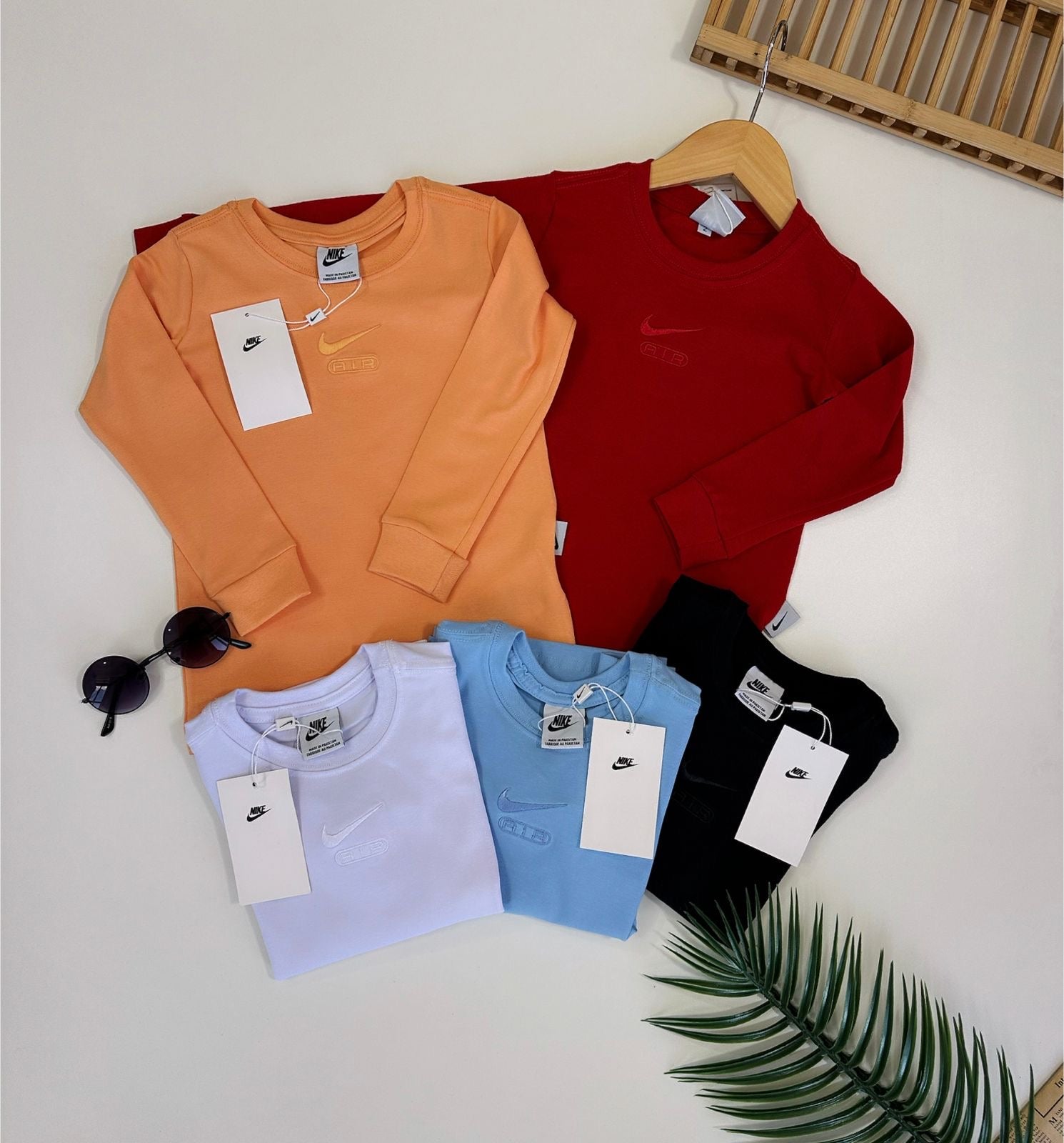 Camiseta manga longa bordada de algodão com elastano - Nike