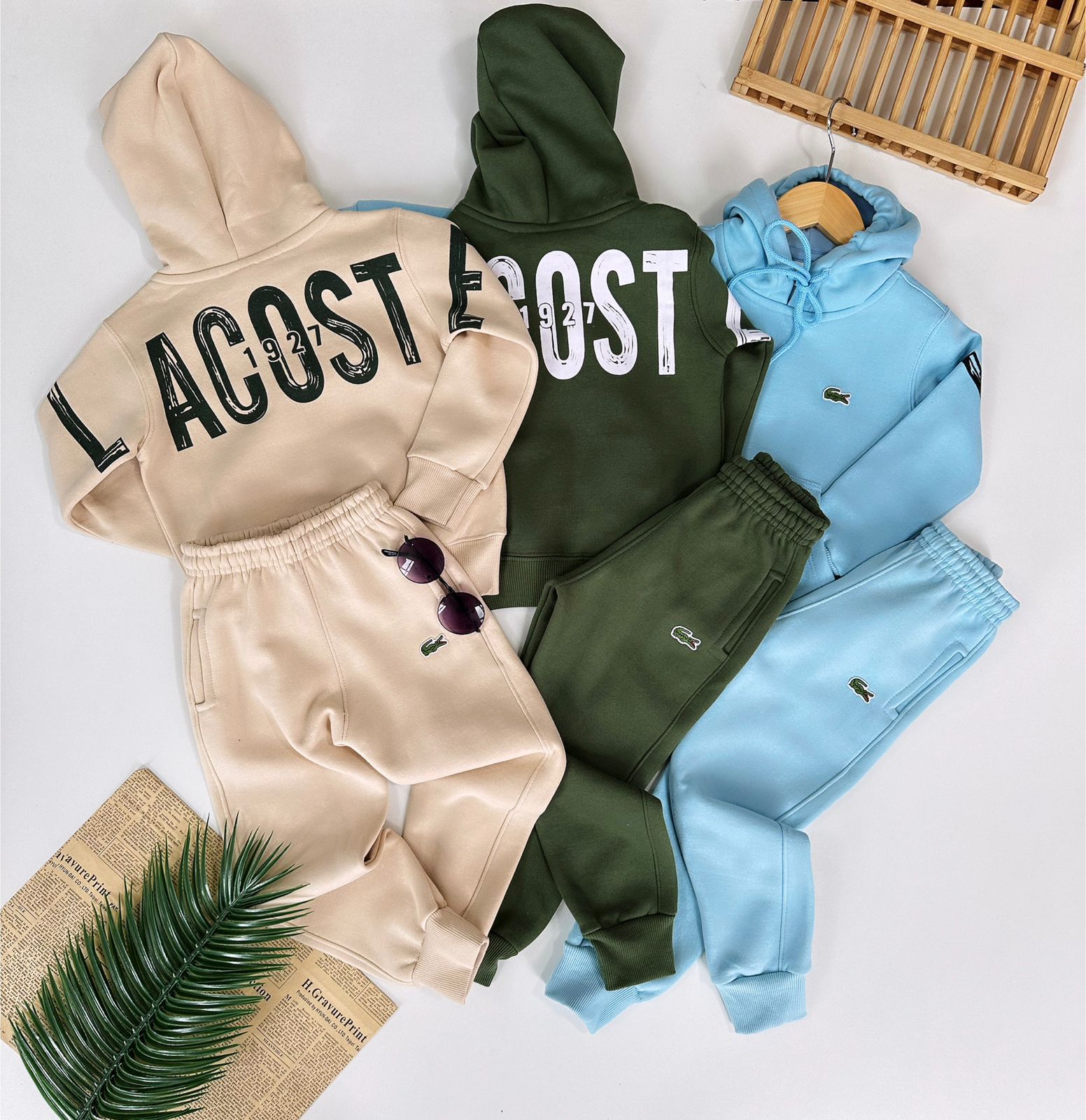 Conjunto de moletom 3 cabos estampado nas costas - Lacoste