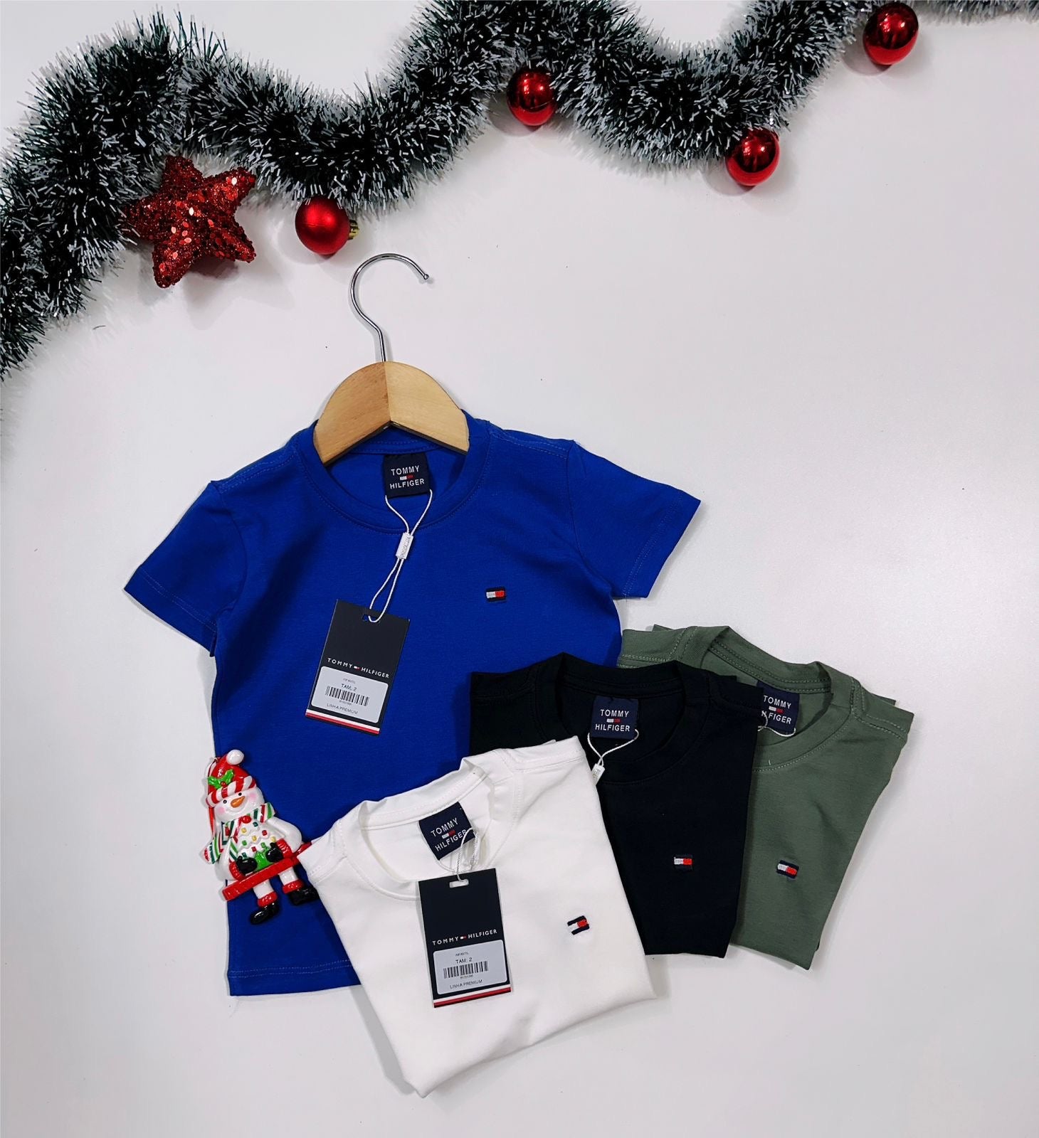 Camiseta algodão com elastano bordada - Tommy