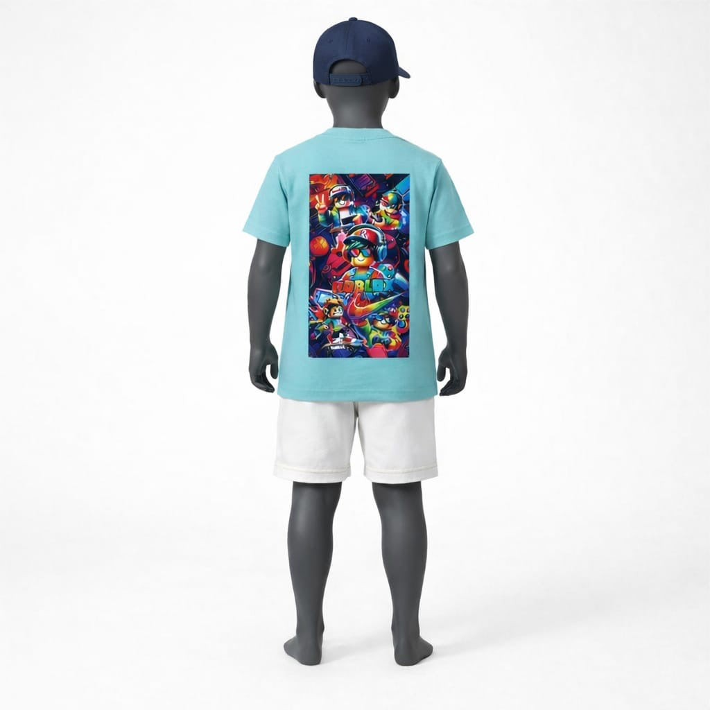 Camiseta suedine bordada na frente e estampada nas costas - Nike x Roblox