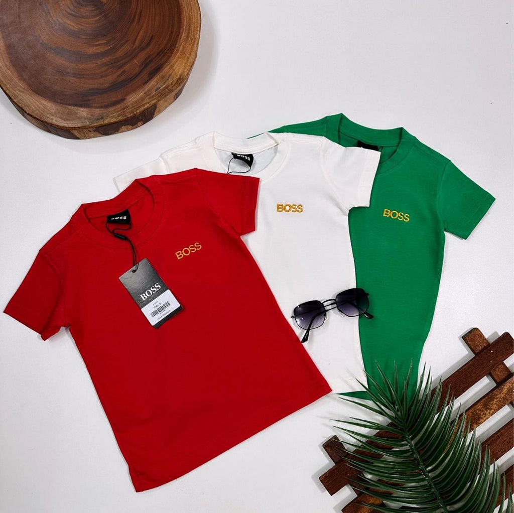 Camiseta algodão com elastano bordada - Boss