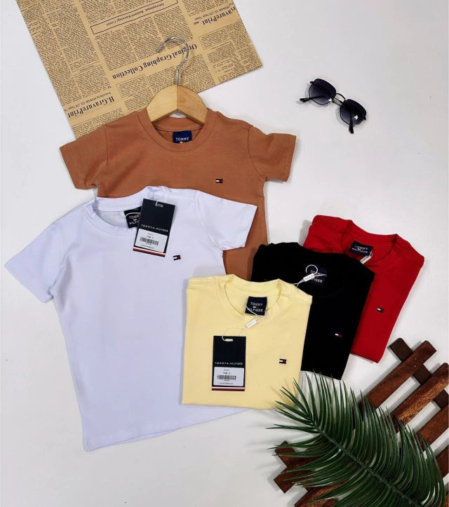 Camiseta de algodão com elastano bordada - Tommy