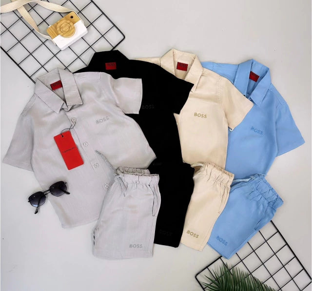 Conjunto mauricinho viscolinho com detalhe bordado - Boss