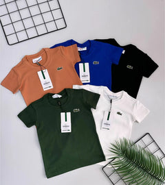 Camiseta manga curta algodão com elastano - Lacoste