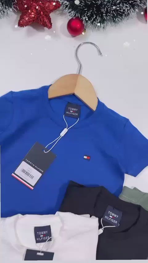 Camiseta algodão com elastano bordada - Tommy