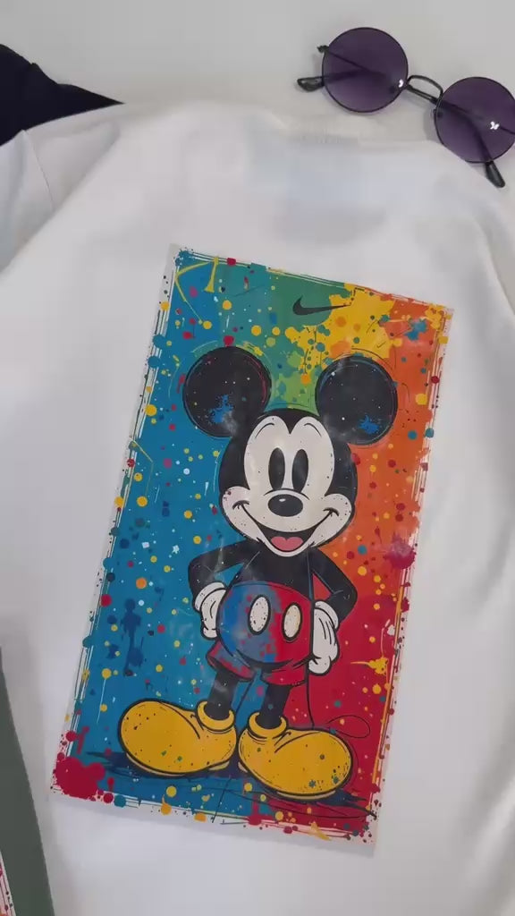 Camiseta suedine bordada na frente e estampada nas costas - Nike x Mickey