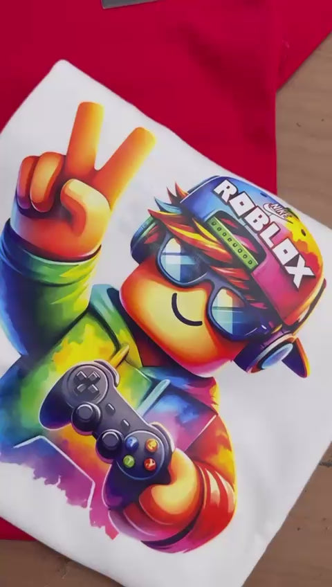 Camiseta suedine bordada na frente e estampada nas costas - Nike x Roblox