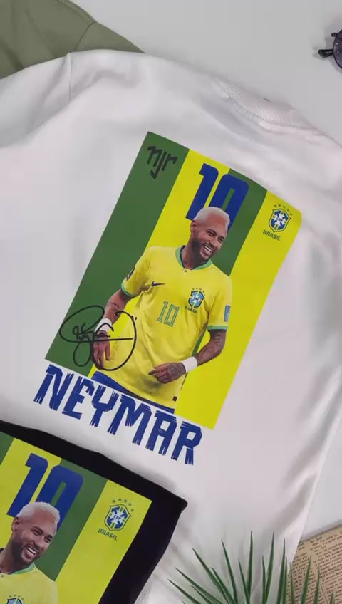 Camiseta suedine bordada na frente e estampada nas costas - Neymar