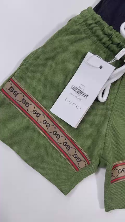 Bermuda de moletinho com cordão - Gucci