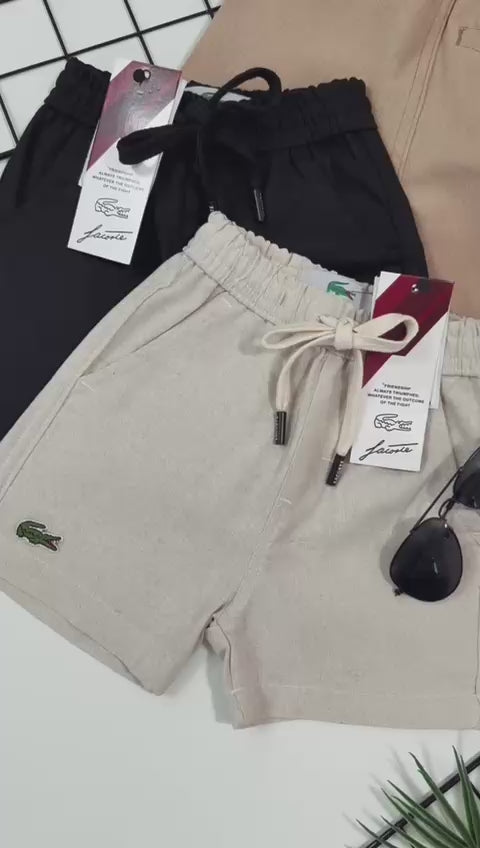 Bermuda de linho com cordão - Lacoste