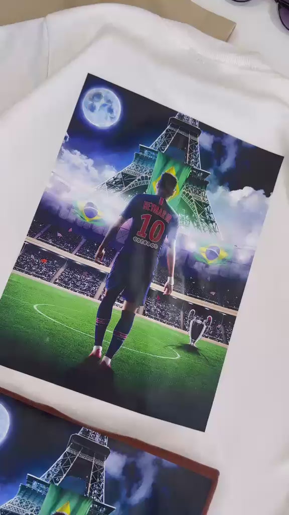 Camiseta suedine bordada na frente e estampada nas costas - Neymar x Nike